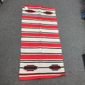New Mayatex Saddle Blanket Hand Woven Red Black Cream